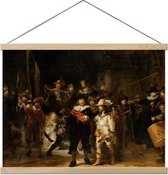 Poster met hanger De Nachtwacht - Rembrandt van Rijn - 70x50 cm