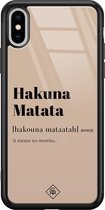 iPhone XS Max hoesje glass - Hakuna Matata | Apple iPhone Xs Max case | Hardcase backcover zwart