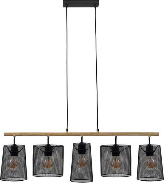 Briloner Leuchten WOOD & STYLE hanglamp - 5-lichts - E27 max. 60W - Materiaal:
