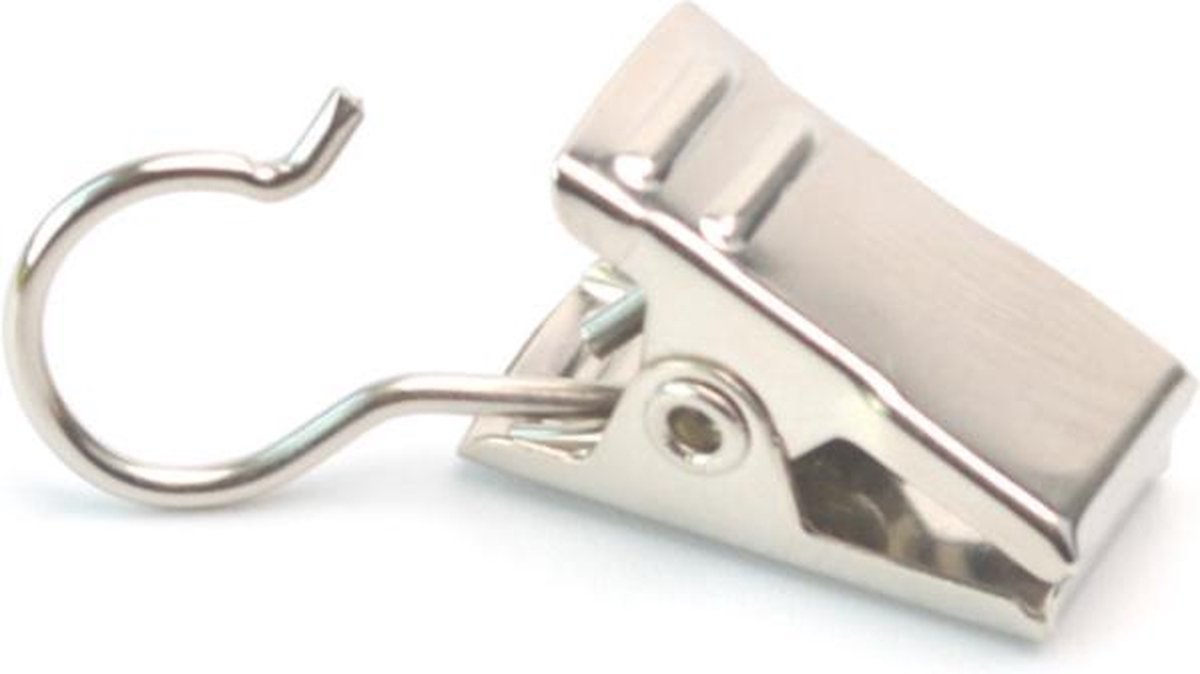 Goedkoopste Gordijn Knijpers - Handdoeken Knijpers - Theedoeken Knijpers - RVS - Zilver - 10 Stuks