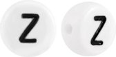 Letterkraal Z - rond 7mm - wit - 10 stuks