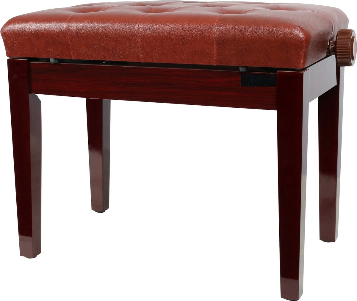 Pianokruk, pianobank, kaptafel, kruk, moderne houten pianobank met in hoogte verstelbaar, enkele toetsenbordkruk met muziekopbergvak, hoogte: 50 ~ 60 cm (null CurvedLeg