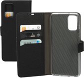 Mobiparts hoesje geschikt voor Samsung Galaxy S20 Plus - Saffiano Wallet/Portemonnee hoesje - Magneet Sluiting - 3 Opbergvakken - Zwart