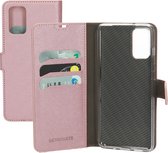 Mobiparts hoesje geschikt voor Samsung Galaxy S20 Plus - Saffiano Wallet/Portemonnee hoesje - Magneet Sluiting - 3 Opbergvakken - Roze