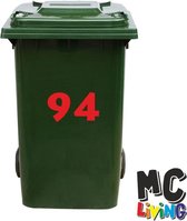 Kliko Sticker / Vuilnisbak Sticker - Nummer 94 - 14,7 x 25 - Rood