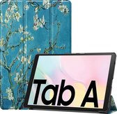 Case2go - Tablet Hoes geschikt voor de Samsung Galaxy Tab A7 (2020) - Tri-Fold Book Case - Witte Bloesem