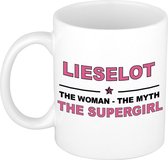 Lieselot The woman, The myth the supergirl cadeau koffie mok / thee beker 300 ml