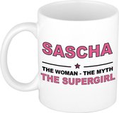 Sascha The woman, The myth the supergirl cadeau koffie mok / thee beker 300 ml