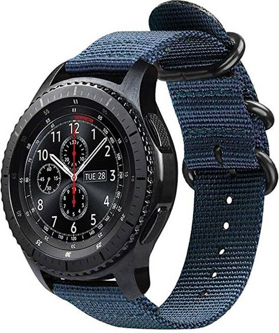 Samsung Galaxy Watch 46mm nylon gesp band - blauw | bol.com