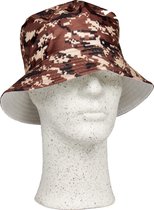 Vissershoedje – One Size – Bruin  - Outdoor hoed - Zonnehoedje - Camouflage pet - Bush hat - Camping Cap
