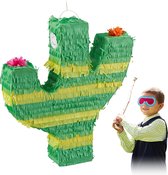 Relaxdays pinata cactus - piñata - verjaardag - zelf vullen - groen - kinderen - decoratie