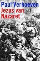 Boekomslag "Paul Verhoeven Jezus van Nazaret" met een zwart-wit illustratie van een groep mensen.