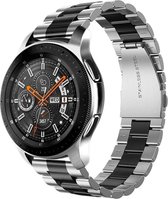Geschikt voor Samsung Galaxy Watch stalen band - zilver/zwart - 45mm / 46mm