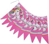 Unicorn - eenhoorn vlaggenlijn roze - 10 vlaggetjes aan een lijn - 2,2 meter