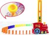 Afbeelding van het spelletje Domino trein - Speelgoed - Kinderen vanaf 3 jaar -Deze Domino Trein wordt geleverd inclusief 80 dominostenen WAARSCHUWING-De trein werkt op 2 AA batterijen