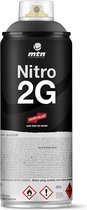 MTN Nitro 2G Matte Zwarte Spuitverf met hoge dekkracht - 400ml