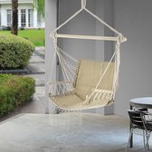 Hangstoel katoen en polyester 120x100x65 cm beige