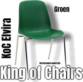 King of Chairs model KoC Elvira groen met verchroomd onderstel. Kantinestoel stapelstoel kuipstoel vergaderstoel tuinstoel kantine stoel stapel stoel tuin stoel  kantinestoelen sta
