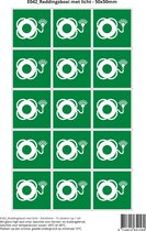 Pictogram sticker E042 Reddingsboei met licht - 50x50mm 15 stickers op 1 vel