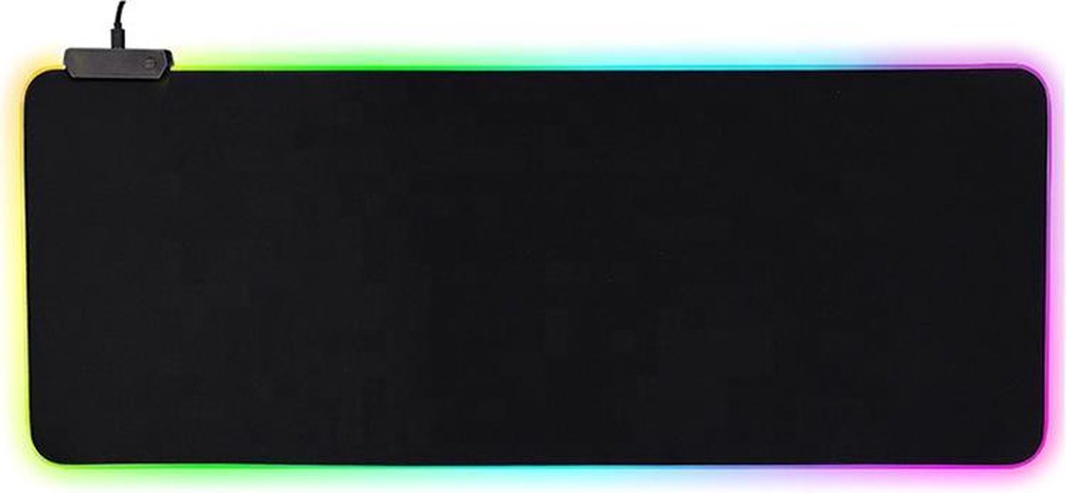 VoordeelShop Gaming Muismat XXL 30X80CM - RGB LED Verlichting Muismat - Muismat Gaming - Anti-Slip - Waterproof - Extra Breed en Lang - Zwart - Muismat - Zacht - Muismat LED - RGB Muismat - VoordeelShop