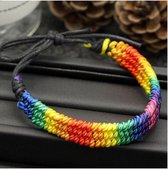Gevlochten regenboog armband Gay Pride ®Pippashop