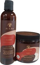 As I Am Leave-in Conditioner 8 Oz and Coconut Cowash Cleansing Conditioner 16 Ounce (Twin Pack)