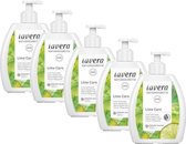 LAVERA Handzeep limoen goed verdraagbaar voor de gevoelige huid bij veel reinigen - Voordeelverpakking 5 x 250 ML