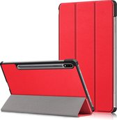 Samsung Galaxy Tab S7 2020 Hoesje - 11 inch - Samsung Tab S7 Hoes Tri fold book case - Back Cover Rood