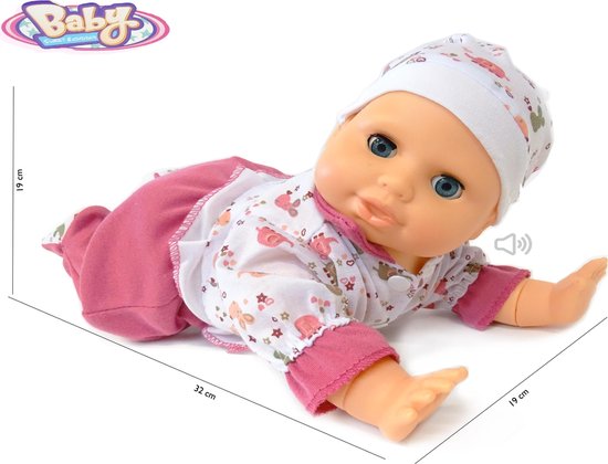 Buigen Hangen in de rij gaan staan Crawling Baby - kruip baby pop speelgoed -Baby Sweet&Cuddly - met geluid  32cm (incl.... | bol.com