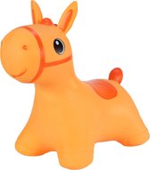 Hoppimals Rubberen Springdier Oranje Paardje + pomp - een enorm en uniek springplezier