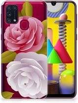 Silicone Back Case Geschikt voor Samsung Galaxy M31 GSM Hoesje Roses