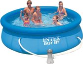 Intex - Easy set Zwembad - 305 x 76 cm - Opblaasbaarzwembad - kinderzwembad - blauw - incl filterpomp