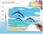 Large Painting By Numbers - Leaping Dolphins