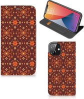 Stand Case iPhone 12 | iPhone 12 Pro Telefoonhoesje Batik Brown