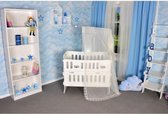 Ledikant - AGASHI - MOM SIDE - WIT - Babybed - 60 x 120 - met schommelfunctie - VERSTELBAAR BODEM - Baby Wieg - Baby Bed - 2 in 1 - Wieltjes - Kliksysteem - Geen gereedschap nodig