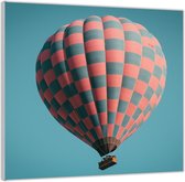 Acrylglas –Rood Zwart Geblokte Luchtballon– 100x100 (Wanddecoratie op Acrylglas)