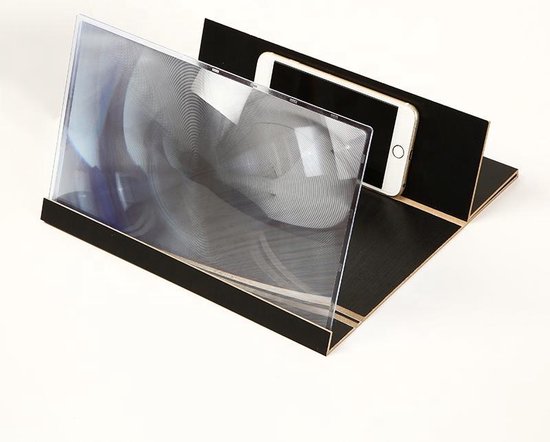 Telefoon vergrootscherm- Smartphone vergrootglas- Smartphone vergrootscherm- 3D Bioscoopscherm- home cinema- Universeel vergrootscherm- Zwart 14 inch - phone cinema