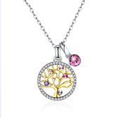 CHARO - Zilveren Swarovski Ketting - Tree Of Life - Levensboom - Boom Van Het Leven - Kristallen - Swarovski Elements - Tree Of Life Ketting - Levensboom Ketting - Levensboom Hange