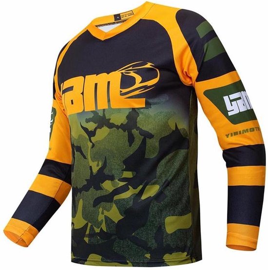 Heren Fietsshirt - Mountainbike Shirt - Fietsen - Maat L - Oranje met  Camouflage | bol.com