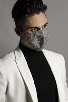 Mondkapje - Herringbone - TNO getest, wasbaar, hoge filtratie, licht, OV / vliegtuig geschikt