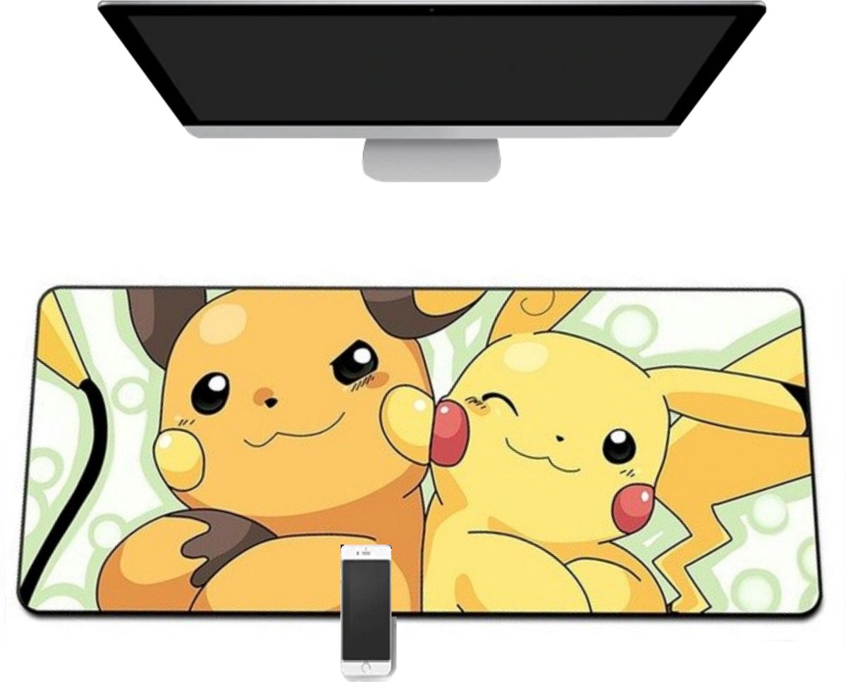 XXL Muismat -- 90x40Cm -- Pokémon -- Pikachu -- Full Collor Mousepad -- Waterproof
