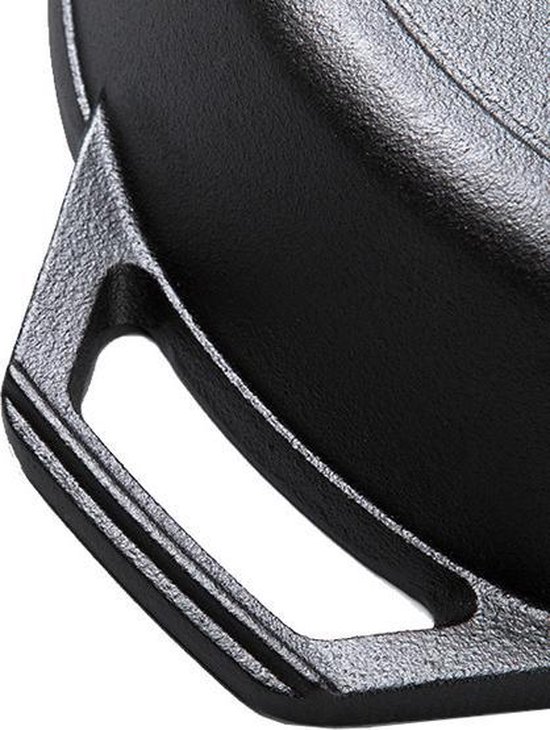 Koock Amsterdam® Skillet gietijzer - 30 cm - koekenpan - PFAS vrij - geschikt voor alle warmtebronnen incl. BBQ en inductie