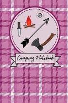 Camping notebook For Mums: Pink Plaid Effect Notepad For Moms