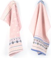 Bunzlau Castle Fresh Keukenset (Keukendoek + Theedoek) - 100% Katoen Jaquard - Pink