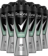 Bol.com Rexona Men Sensitive Anti-transpirant Spray - 6 x 150 ml - Voordeelverpakking aanbieding