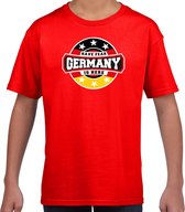 Have fear Germany is here / Duitsland supporters t-shirt rood voor kids M (134-140)