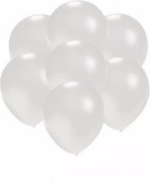 Kleine ballonnen wit metallic 300x stuks - Verjaardag feestartikelen en versiering