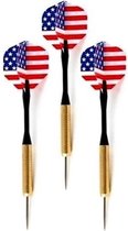 Flèches de fléchettes ensemble de 12x avec des vols drapeau américain / USA - Équipement de sport de fléchettes