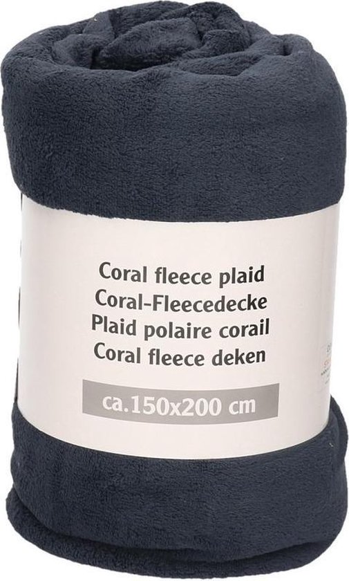 Set van 8x stuks marine blauwe fleece dekens - 150 x 200 cm - plaids/... |  bol.com