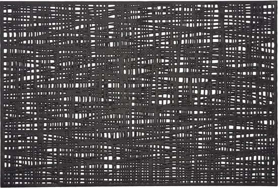 8x Rechthoekige placemats glanzend zwart 30 x 45 cm - Zeller Tafeldecoratie - Borden onderleggers van kunststof